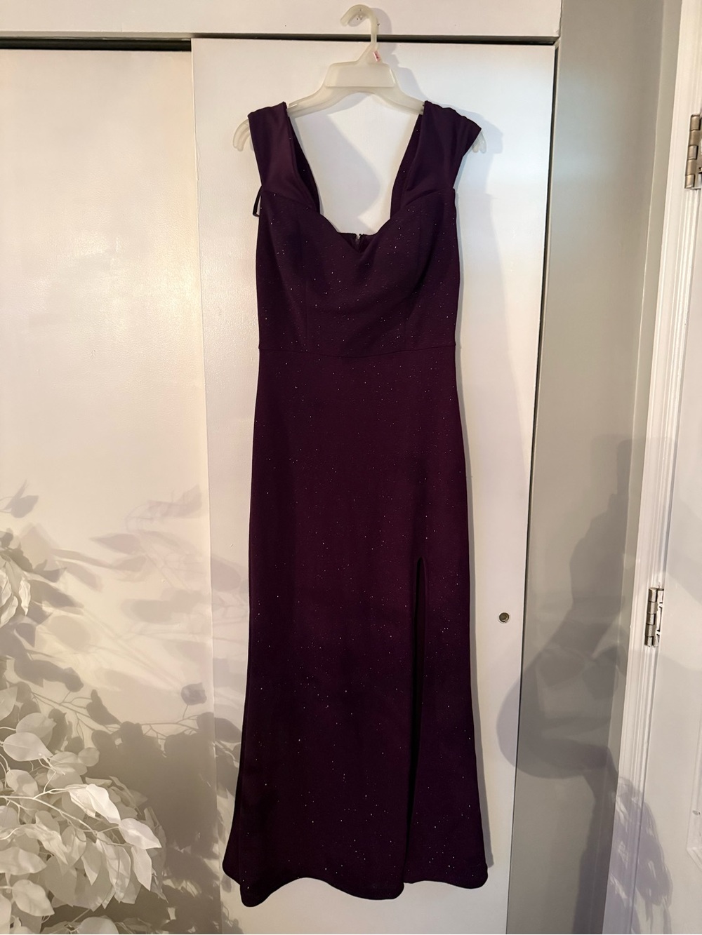 Deep Plum Sparkle Cowl Maxi Dress